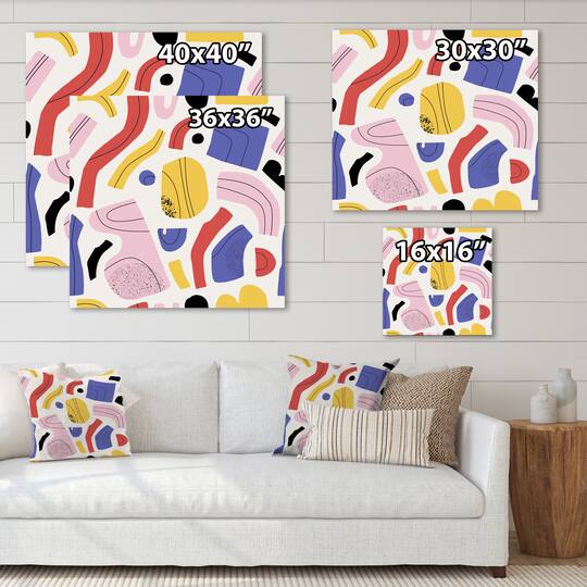 Designart - Organic and Elements In Red Yellow and Pink